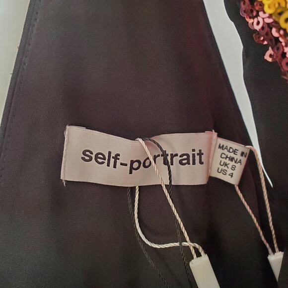 Self-Portrait Striped Sequin Midi Dress - Picture 5 of 14